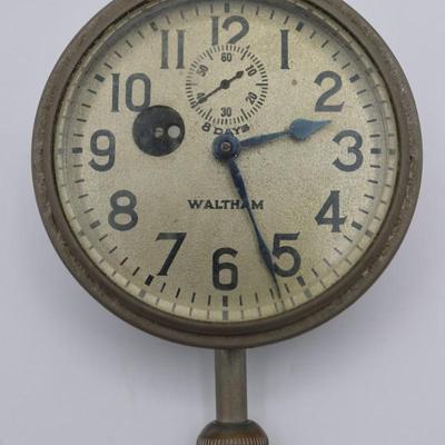 Antique Waltham 8 Day Car Clock