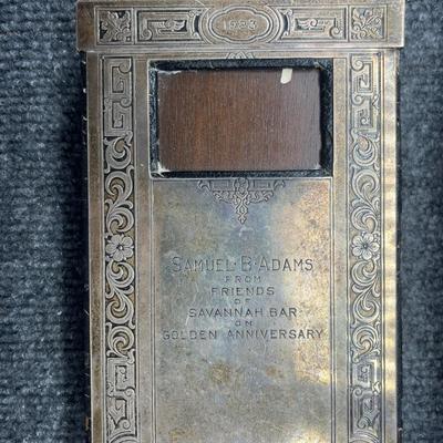 1923 Award Samuel B Adams Friends of Savannah Bar Golden Anniversary Sterling