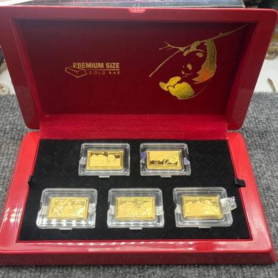 Fiji CHINESE PANDA GOLD COIN SET 1 Gram