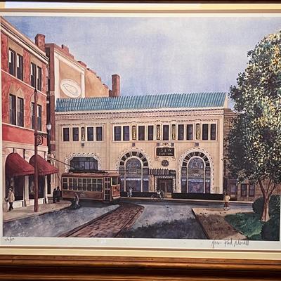 Pencil Signed/Numbered S & W Cafeteria (Asheville) Framed Art (B1-RG)