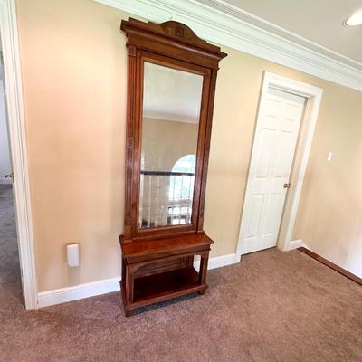 Tiger Oak 2 Piece Antique Mirror