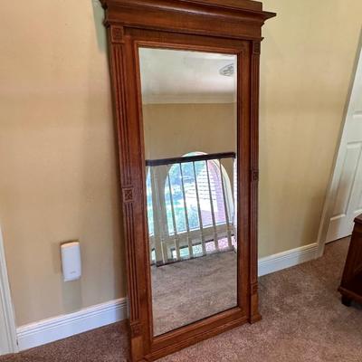 Tiger Oak 2 Piece Antique Mirror