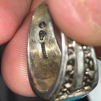 3 Ladies Turquoise .925 Silver Rings