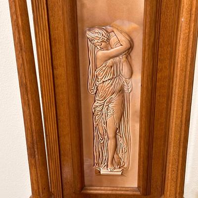 Solid Oak Column Pedestal ~ Porcelain Inner Plaque