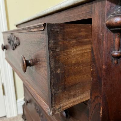 MITCHELL & RAMMELSBERG ~ Solid Dark Walnut Marble Top Chest