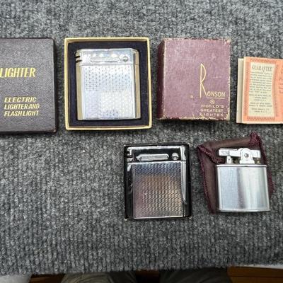 Group Vintage Lighters W/Boxes