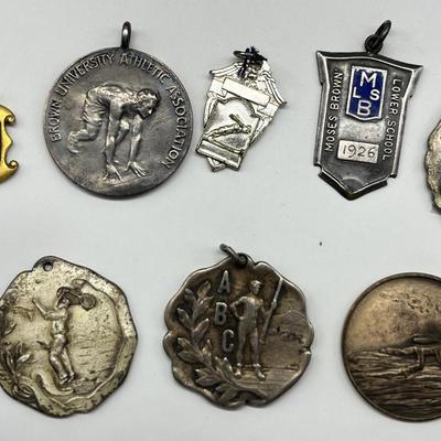 Group 13 Vintage School Medals Sterling, etc.