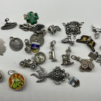 Large Group Sterling & Silver Charms