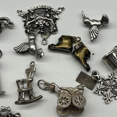 Large Group Sterling & Silver Charms