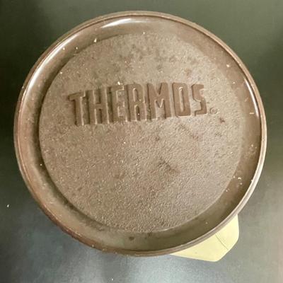 Vintage Large Plastic Thermos tan / brown