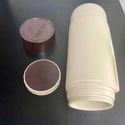 Vintage Large Plastic Thermos tan / brown