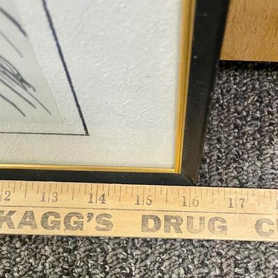 3-man Jazz Band Trio charcoal Sketch, framed, signed