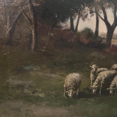 Shepherd and Flock Oil Painting (BB-MK)