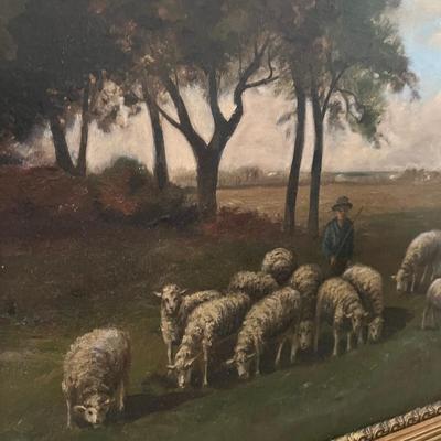 Shepherd and Flock Oil Painting (BB-MK)