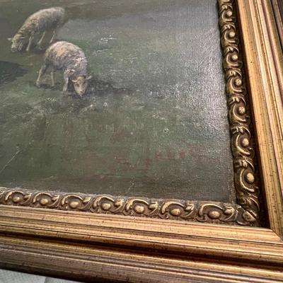 Shepherd and Flock Oil Painting (BB-MK)