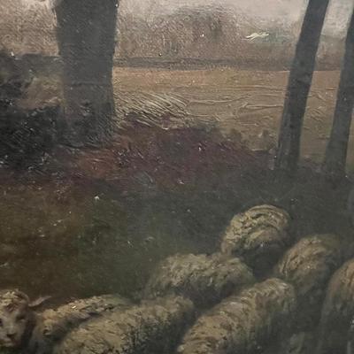 Shepherd and Flock Oil Painting (BB-MK)