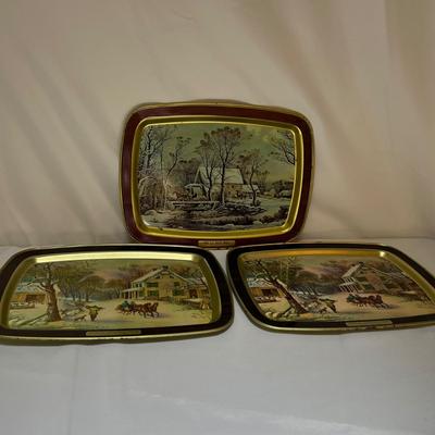 Currier & Ives Prints, Book & Trays (LR-RG)