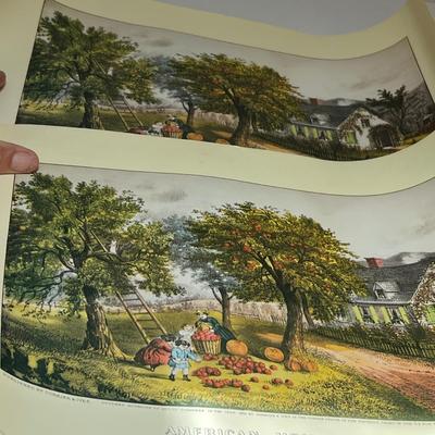 Currier & Ives Prints, Book & Trays (LR-RG)