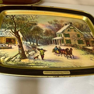 Currier & Ives Prints, Book & Trays (LR-RG)