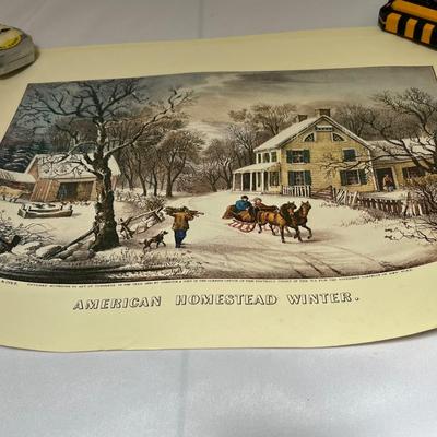 Currier & Ives Prints, Book & Trays (LR-RG)