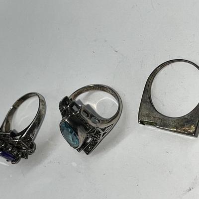 3 Vintage Ladies Sterling Rings