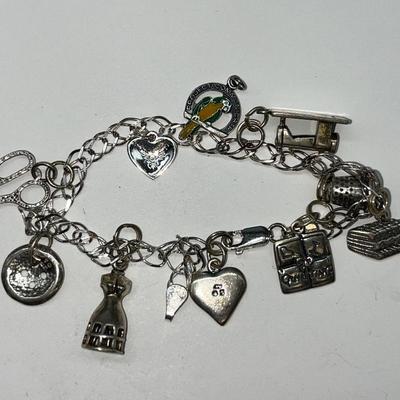 Sterling Ladies Charm Bracelet