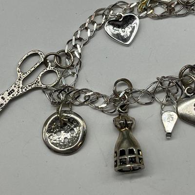 Sterling Ladies Charm Bracelet