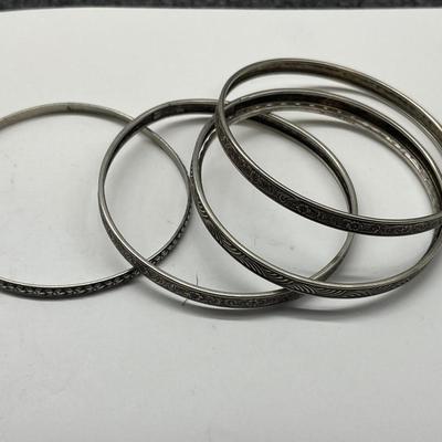(5) Sterling Ornate Bracelets