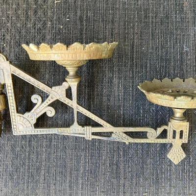 Antique Victorian Cast Iron Wall Hang Oil Lamp Holder