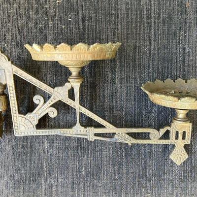 Antique Victorian Cast Iron Wall Hang Oil Lamp Holder