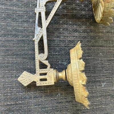 Antique Victorian Cast Iron Wall Hang Oil Lamp Holder