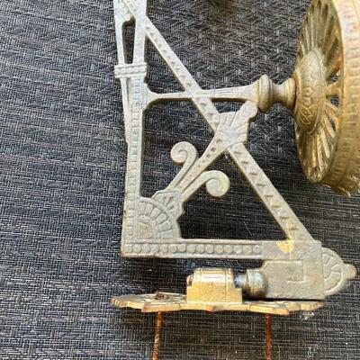 Antique Victorian Cast Iron Wall Hang Oil Lamp Holder