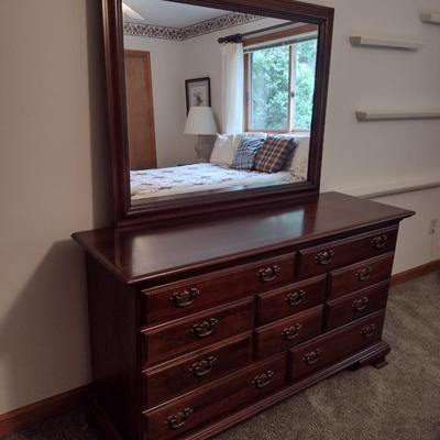 Solid Wood Cherry Dresser with Mirror Taylor Jamestown