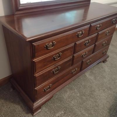 Solid Wood Cherry Dresser with Mirror Taylor Jamestown