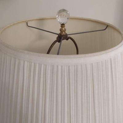Pair of Crystal Glass Post Lamps with Shades