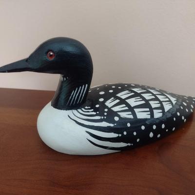 Carved Wood Loon Decoy by John Nelson