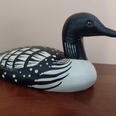 Carved Wood Loon Decoy by John Nelson