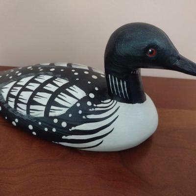Carved Wood Loon Decoy by John Nelson