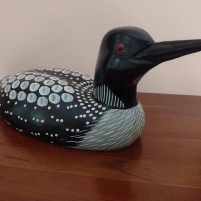Carved Wood Loon Decoy L.L. Bean