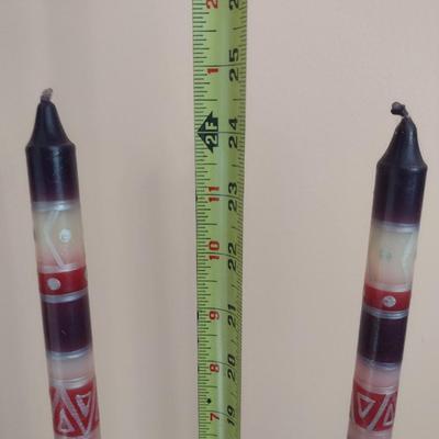 Pair of Cast Metal Candle Stick Holders 15"