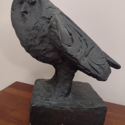 Vintage MCM 1964 Chalkware Austin Productions Owl Statue