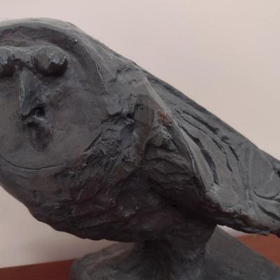 Vintage MCM 1964 Chalkware Austin Productions Owl Statue