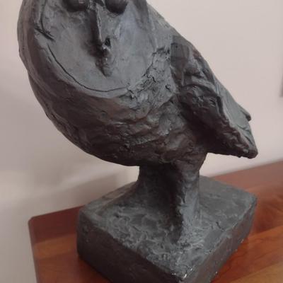 Vintage MCM 1964 Chalkware Austin Productions Owl Statue