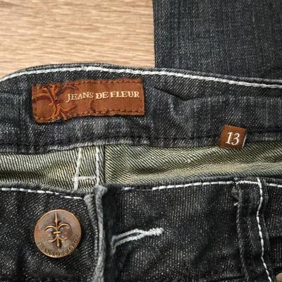 Jeans de Fleur Wide Leg Jeans with Rhinestone Pockets