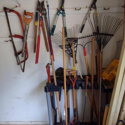 Nice Collection of Garden Hand Tools and Tool Caddy
