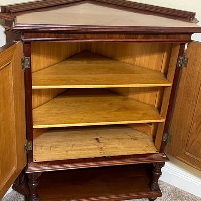 Walnut Inlaid Solid Wood Corner Cabinet ~ German