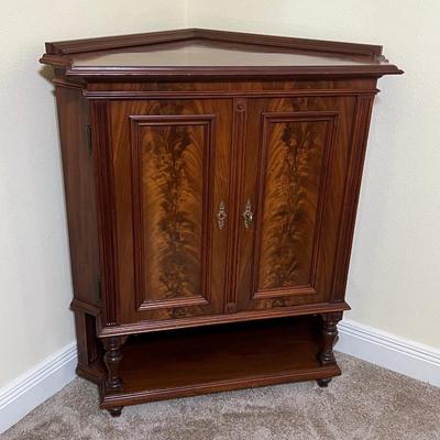 Walnut Inlaid Solid Wood Corner Cabinet ~ German