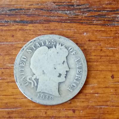 LOT 42 SILVER BARBER HEAD DIME