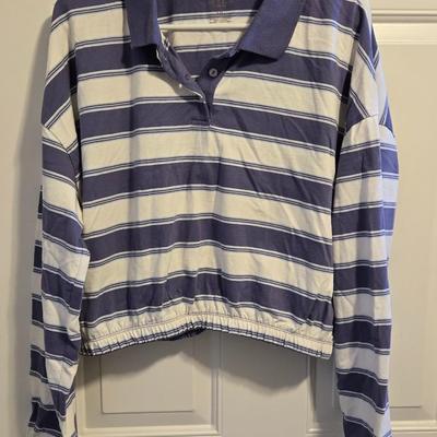 Striped Cropped Long Sleeve Top