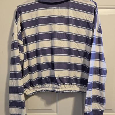 Striped Cropped Long Sleeve Top